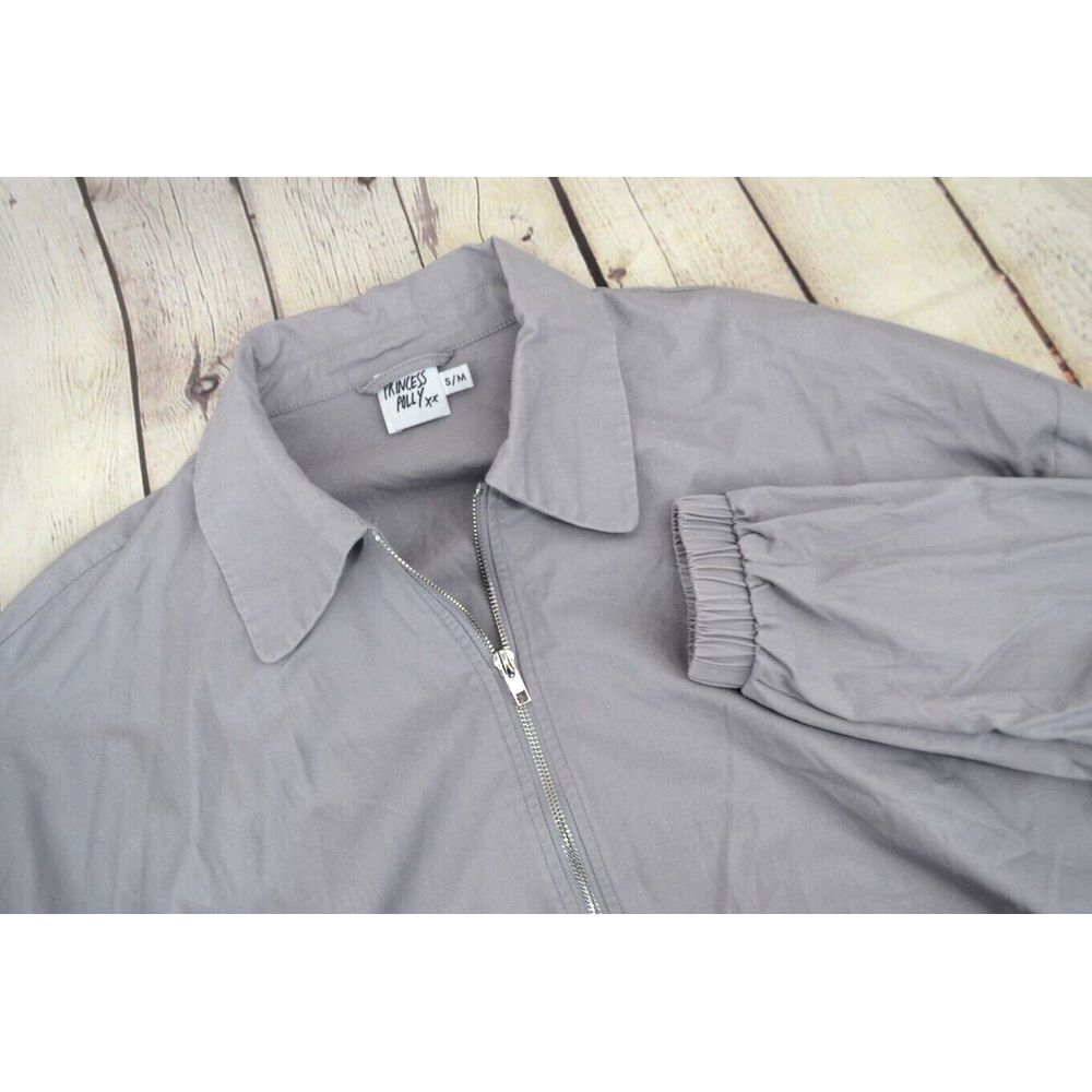 PRINCESS POLLY Women's‎ Full Zip Cotton Bomber Jacket SIZE S/M Gray